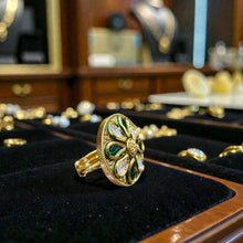 Emerald Bloom Kundan Statement Ring