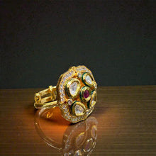 Ruby Centred Kundan Polki Halo Ring