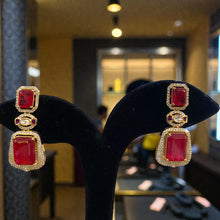 Dual-Layer Polki Necklace with Ruby Accents & Matching Earrings