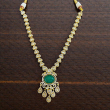 Emerald Polki Pendant Necklace Set