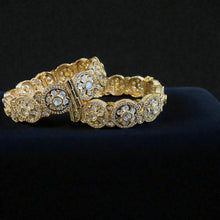 Antique Golden Kundan Floral Bangles