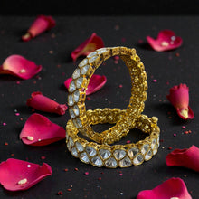 Classic Polki Cluster Kundan Bangles