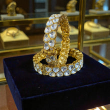 Classic Polki Cluster Kundan Bangles