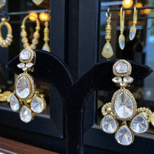 Royal Polki Teardrop Kundan Earrings