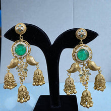 Heritage Emerald Dome Jhumka Earrings
