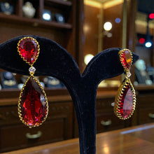 Crimson Aura Teardrop Earrings