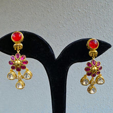 Rasika Ruby Floral Drop Earrings