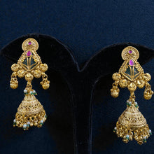 Vriksha Mayura Antique Jhumka Earrings