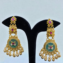 Meenakari Heritage Golden Chandbali Earrings