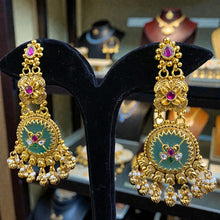 Meenakari Heritage Golden Chandbali Earrings