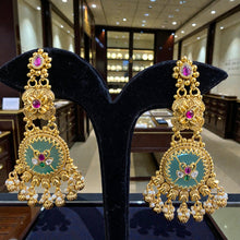Meenakari Heritage Golden Chandbali Earrings