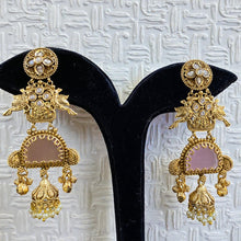 Antique Peacock Meenakari Jhumka Earrings