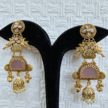Antique Peacock Meenakari Jhumka Earrings
