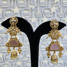 Antique Peacock Meenakari Jhumka Earrings