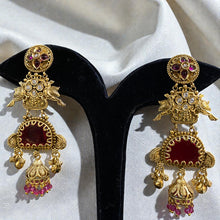 Antique Peacock Meenakari Jhumka Earrings