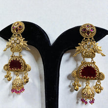 Antique Peacock Meenakari Jhumka Earrings
