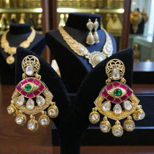 Navratna Eye Motif Kundan Earrings