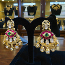 Navratna Eye Motif Kundan Earrings
