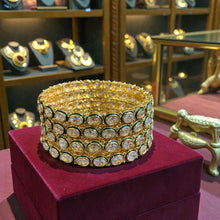 Emerald Halo Polki Bangles (Set of 4)