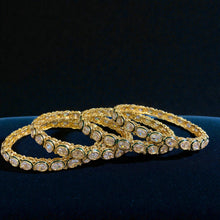 Emerald Halo Polki Bangles (Set of 4)