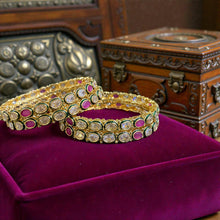 Ruby Halo Polki Bangles (Set of 4)