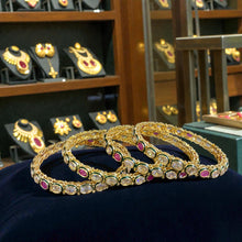 Ruby Halo Polki Bangles (Set of 4)