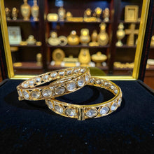 Noor Oval Polki Kada Bangles (Pair)