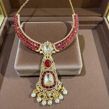 Royal Ruby Kundan Pearl Necklace Set