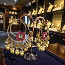 Ruby Bloom Kundan Chandbali Earrings