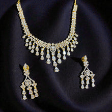 Aarohi Teardrop American Diamond Necklace Set