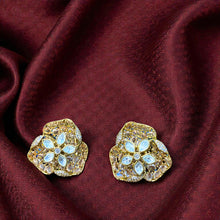 Golden Bloom Kundan Stud Earrings