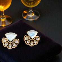 Ivory Prism Kundan Stud Earrings