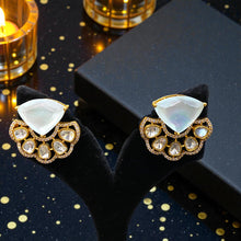 Ivory Prism Kundan Stud Earrings