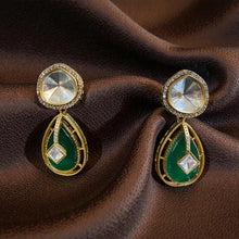 Zehra Emerald Drop Polki Necklace Set