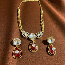 Zehra Ruby Drop Polki Necklace Set