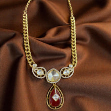 Zehra Ruby Drop Polki Necklace Set