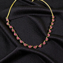 Rosé Bloom Wave Necklace Set