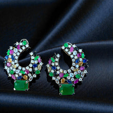 Ruby Crescent Bloom Earrings