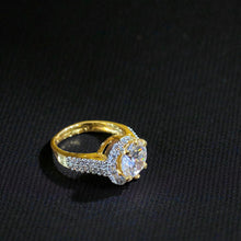 Luna Halo Solitaire Ring