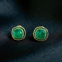Emerald Royale Baguette Studs