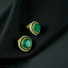 Emerald Royale Baguette Studs