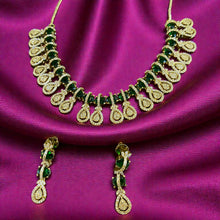 Emerald Cascade Teardrop Necklace Set
