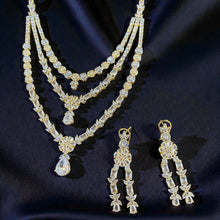 Aurora Triple-Layer American Diamond Bridal Set