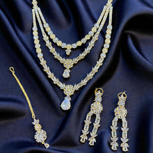 Aurora Triple-Layer American Diamond Bridal Set