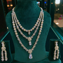 Aurora Triple-Layer American Diamond Bridal Set