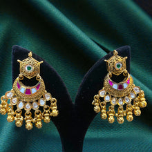 Rajwada Meenakari Crescent Earrings
