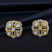 Emerald Aura Polki Stud Earrings