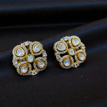 Emerald Aura Polki Stud Earrings