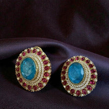 Ruby Royale Emerald Halo Studs