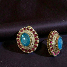 Ruby Royale Emerald Halo Studs